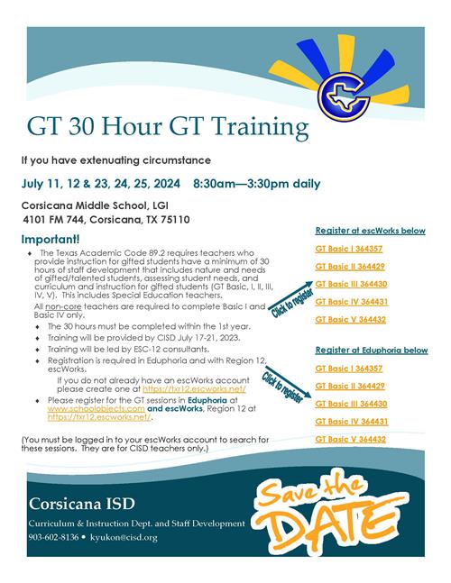GT 30 Hour Training